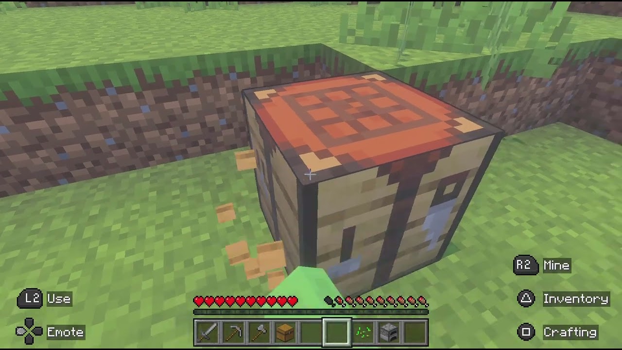 Playing Minecraft day one.