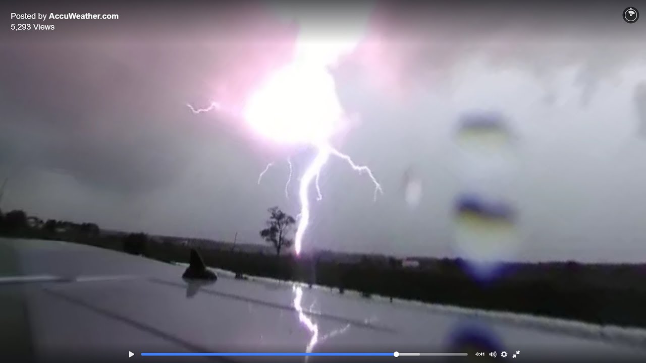 360 STORM CHASE video: Ontario supercell with lightning strike, September 10, 2016