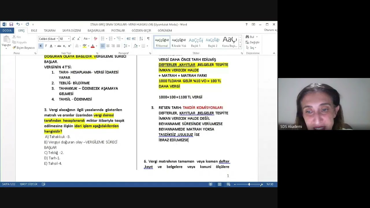 Vergi Hukuku (SGS ) Kamp-SDS Akademi