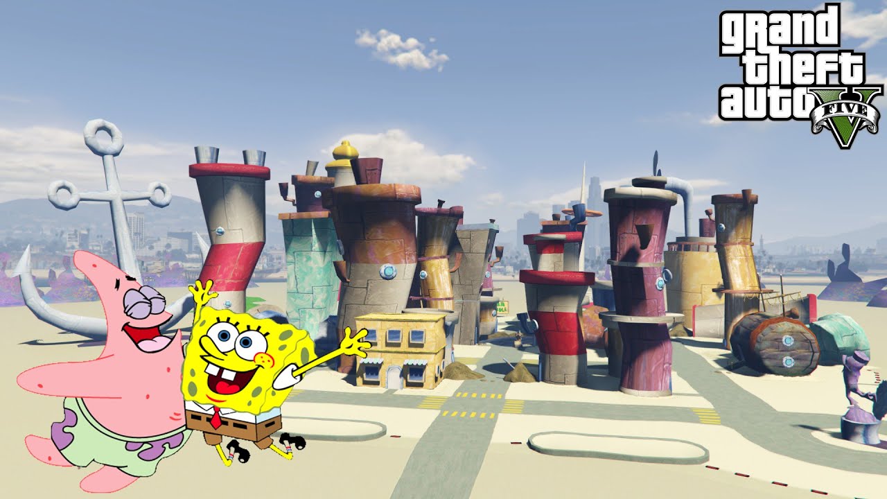 SPONGEBOB, PATRICK & BIKINI BOTTOM!! (GTA 5 Mods)