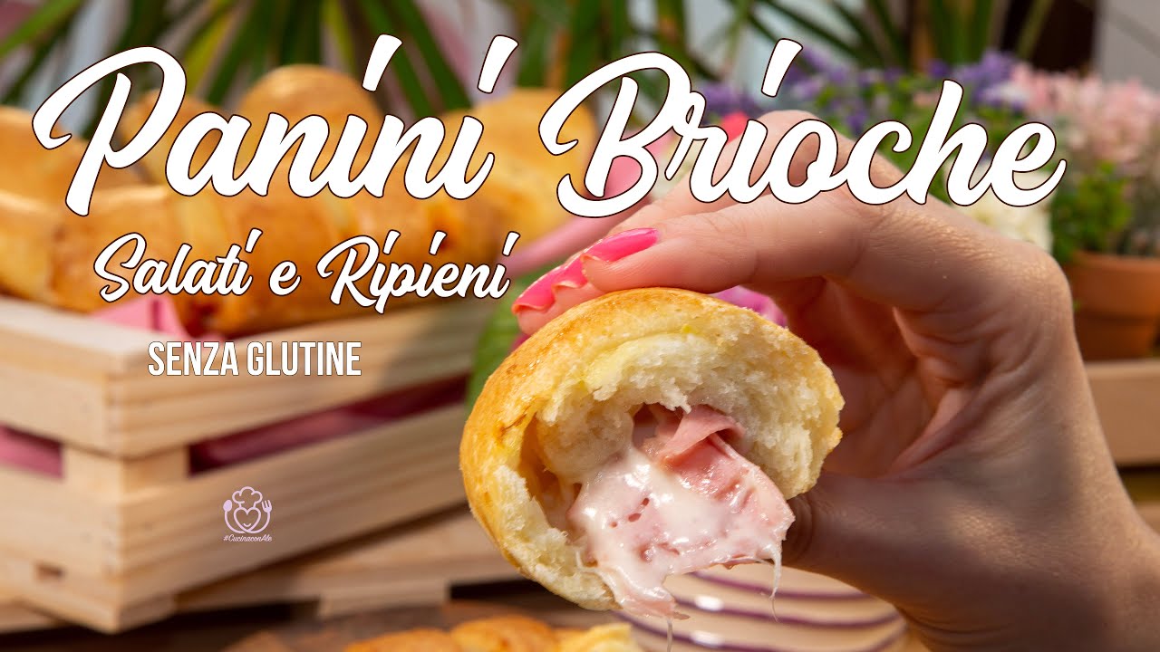 Panini Brioche Senza Glutine Ripieni con Prosciutto Cotto e Mozzarella o al Gusto Pizza