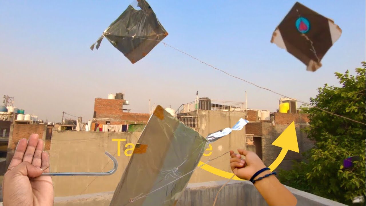 Big Kites Flying To Catch kite from tree