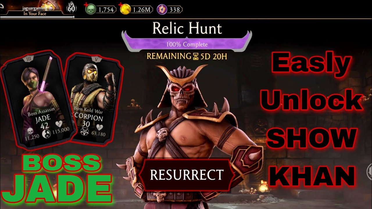 Mortal Kombat | relic hunt boss jade easy complete |Relic hunt 2022 | Resurrect showkhan | mk mobile
