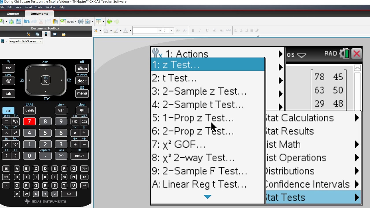 11.2 Chi-Squared 2-Way test on the TI-Nspire CX