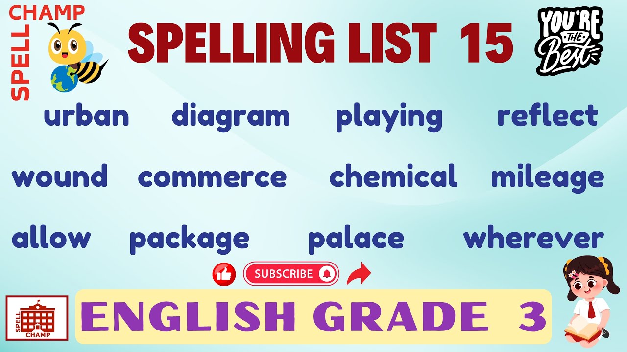 English Grade 3 Spelling List 15
