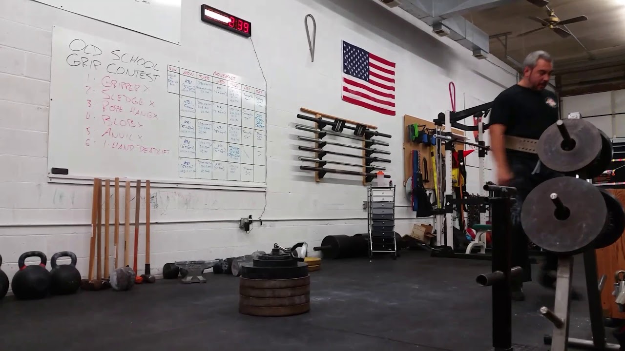 Dan Cenidoza 525lb One Hand Non Revolving Handle DL FA @ 2017 Old School Grip Contest