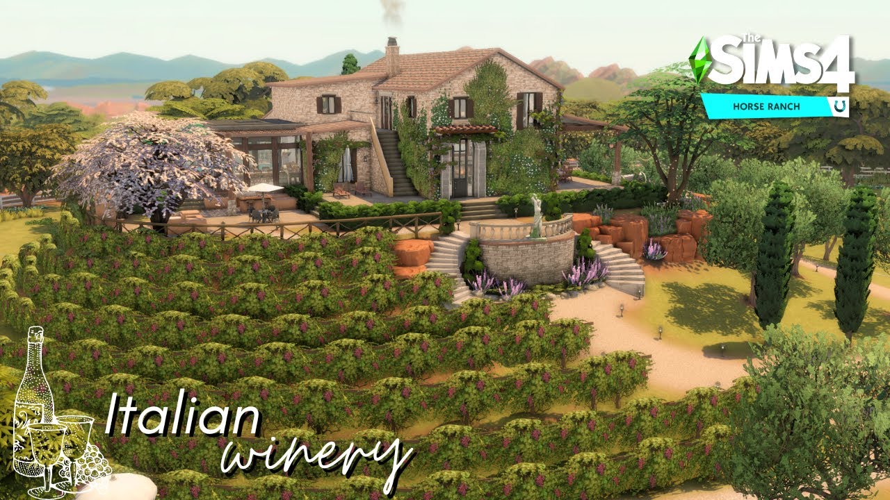 ITALIAN WINERY (with HORSE RANCH!) 🐎🍇 - The Sims 4 Speedbuild | NO CC