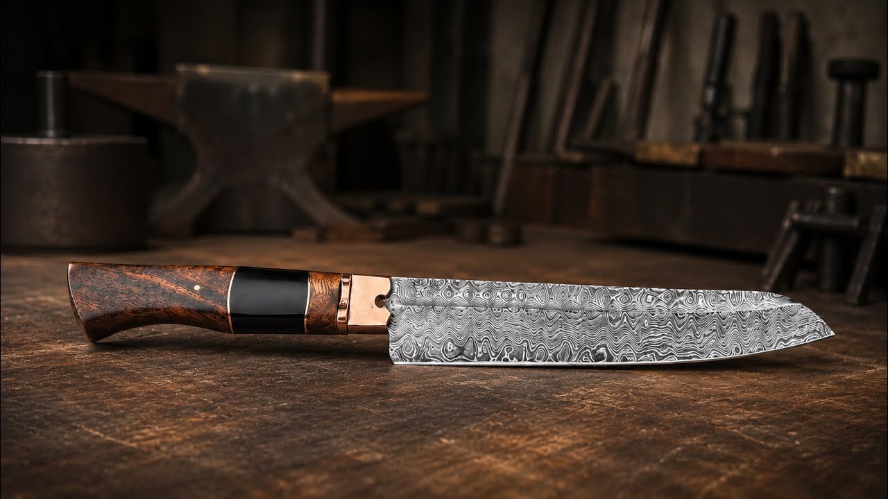 Dragon wave Damascus chef knife 