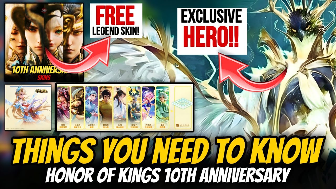 Get Free Skins & Rewards in 10th Anniversary | Free Legend, New hero etc. | Honor of Kings