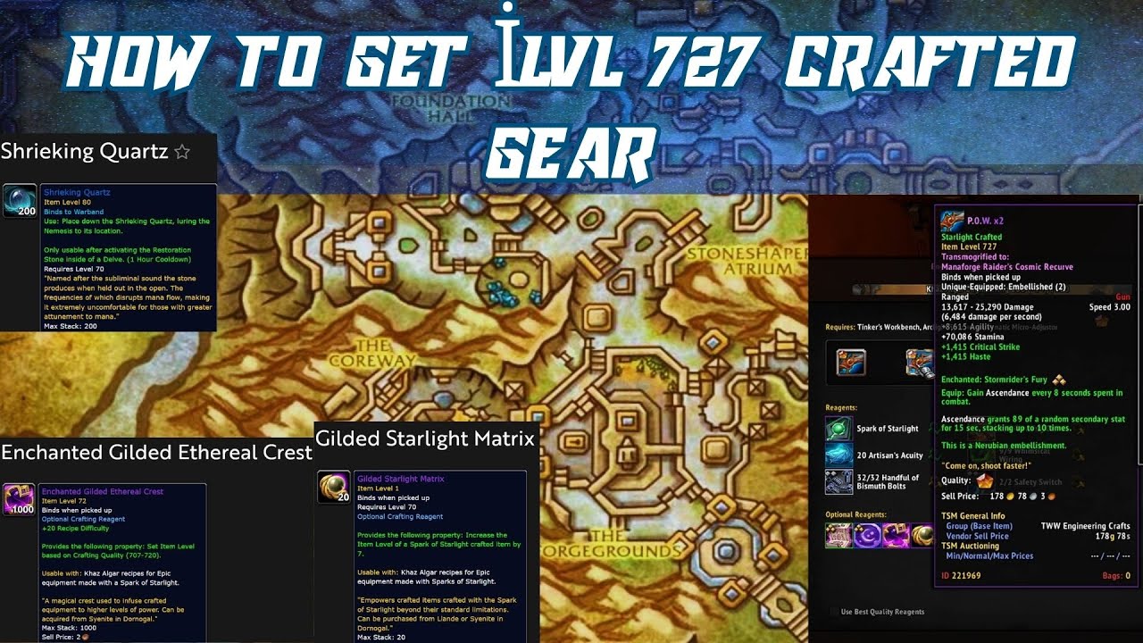 How to get ilvl 727 crafted gear | How to Get 56 Gilded Ethereal Crest Weekly | Use Shrieking Quartz