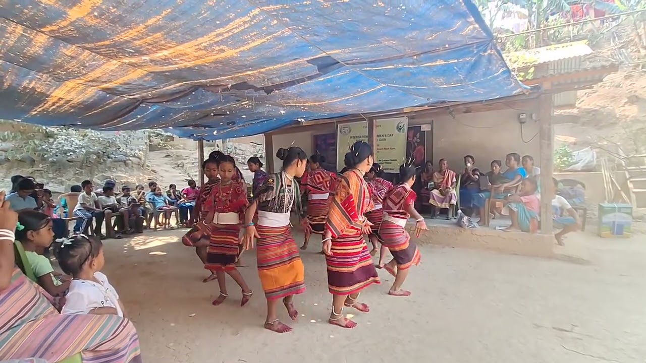 Koch tribe young girls are performing during world international women's day 