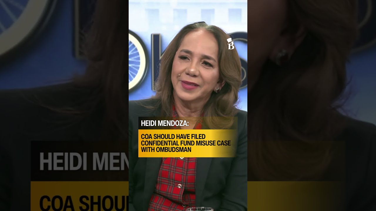 Heidi Mendoza: COA should have filed confidential fund misuse case with Ombudsman