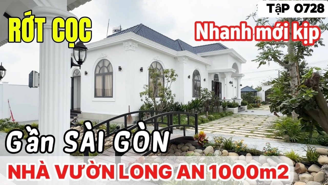 0932-885-882 Hiếm có Căn Nhà vườn đẹp Long An gần Sài Gòn 1000m2, full tiện ích, xem là mê