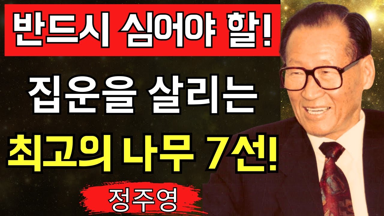【반드시 심어라!】“평생 부자가 된다”집운을 살리는 최고의 나무 7선!정주영이 말하는 부의 기초