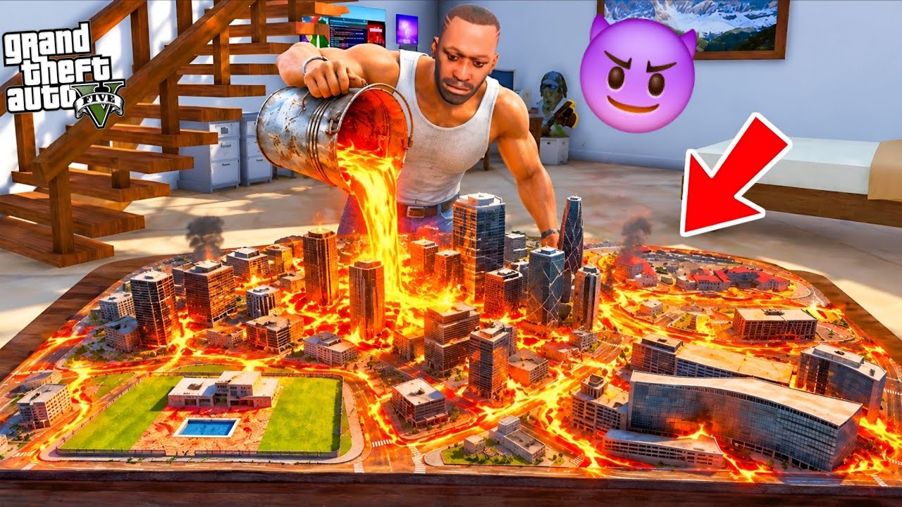Franklin Found TINY LAVA INDIAN City in INDIAN BIKE DRIVING 3D! GTA5 BENGALI GAMEPLAY