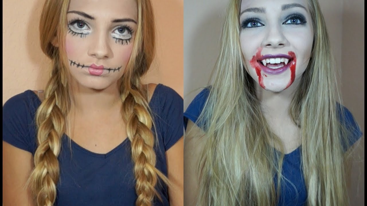 Halloween Costume Ideas: Creepy Doll & Vampire Makeup and Hair | Hannah Blair