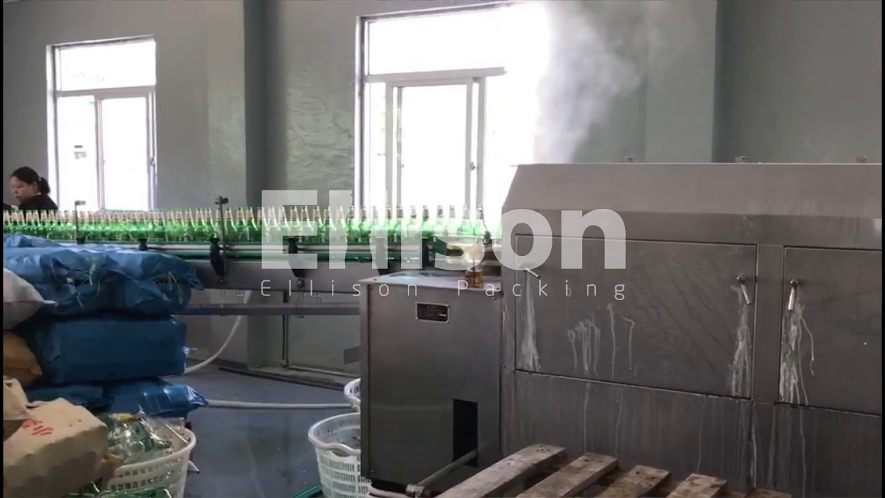 Recycled glass bottle washing machine