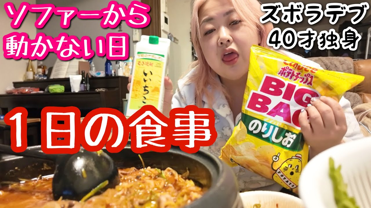 【１日の食事】デブ看護師の爆食爆酒…引きこもりソファーから動かない休日【アラフォー独身】