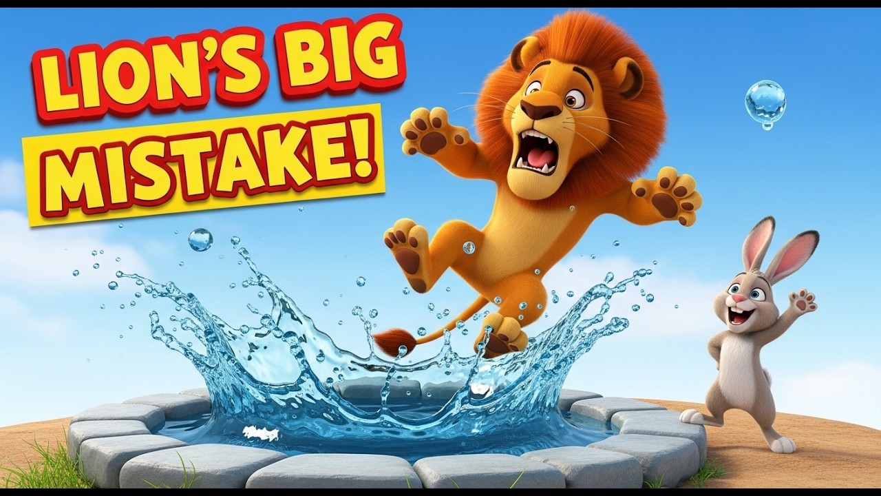 “The Clever Rabbit and the Proud Lion 🐇🦁  Moral Story for Kids  Animals of Village”