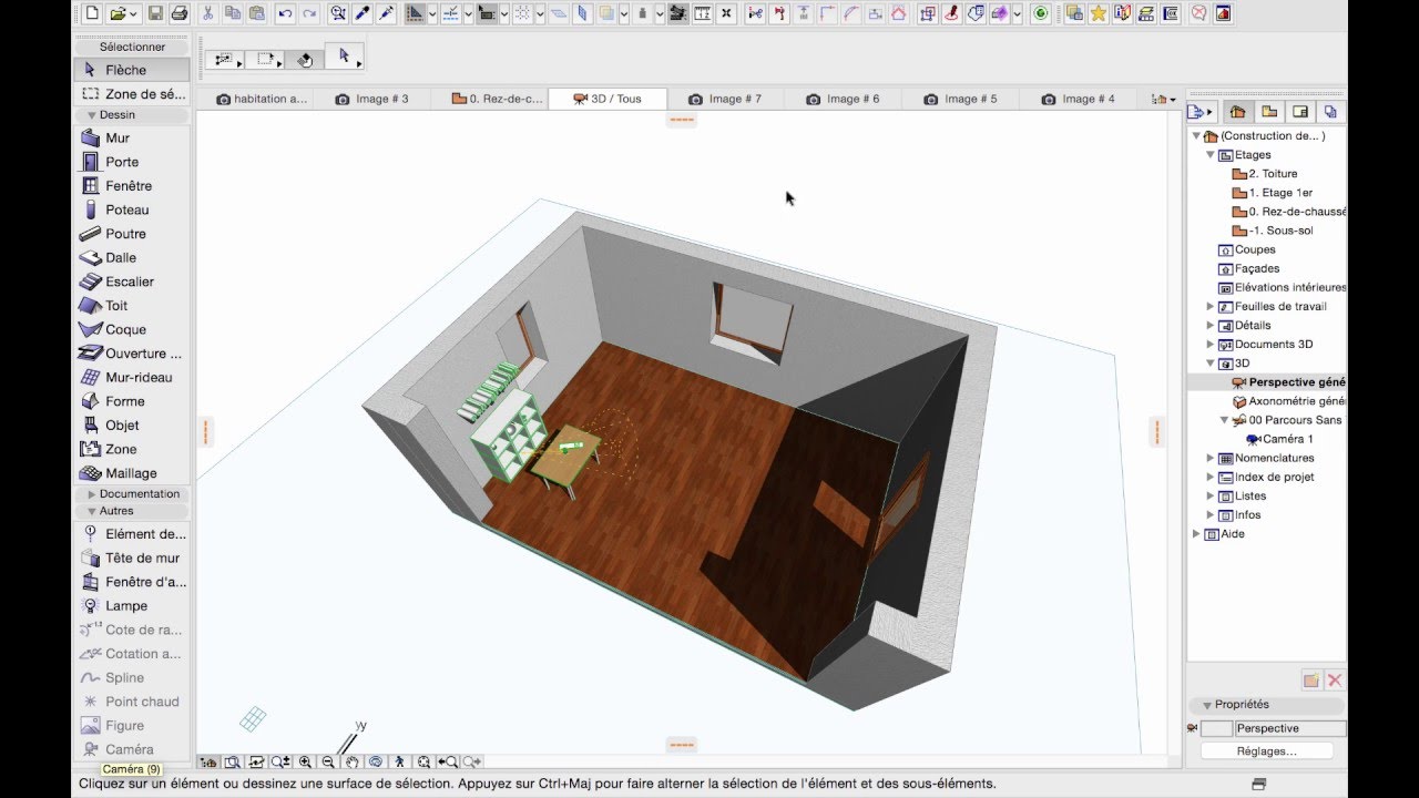 ArchiCAD : Les Caméras : Paramétrages,  sauvegarde de points de vue