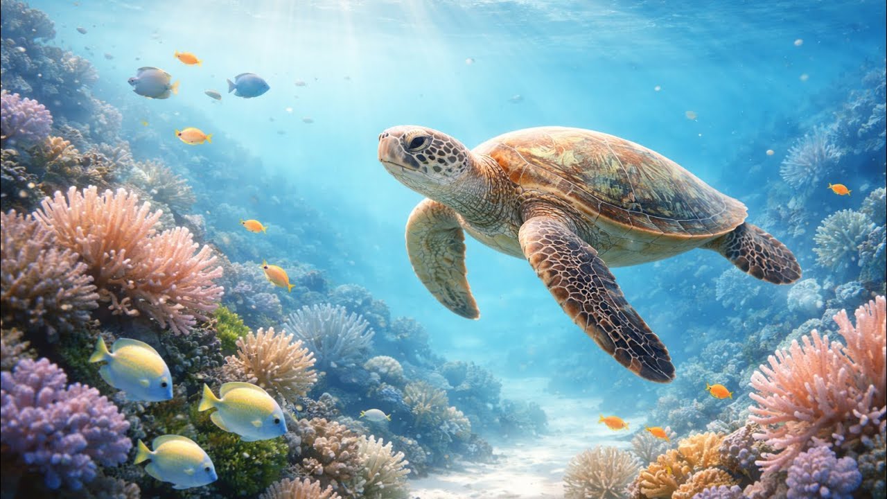 Underwater World 🌊 Relaxing Ocean Life | Deep Ambient Music & Fish Aquarium