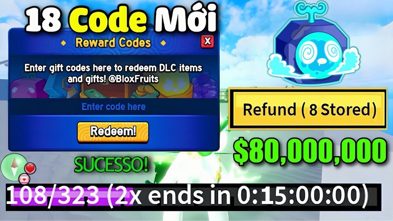 Tổng Hợp 18 Code Blox Fruit Mới Nhất Nhận X2 EXP Và 80 Triệu Beli Miễn Phí Còn Sử Dụng Được