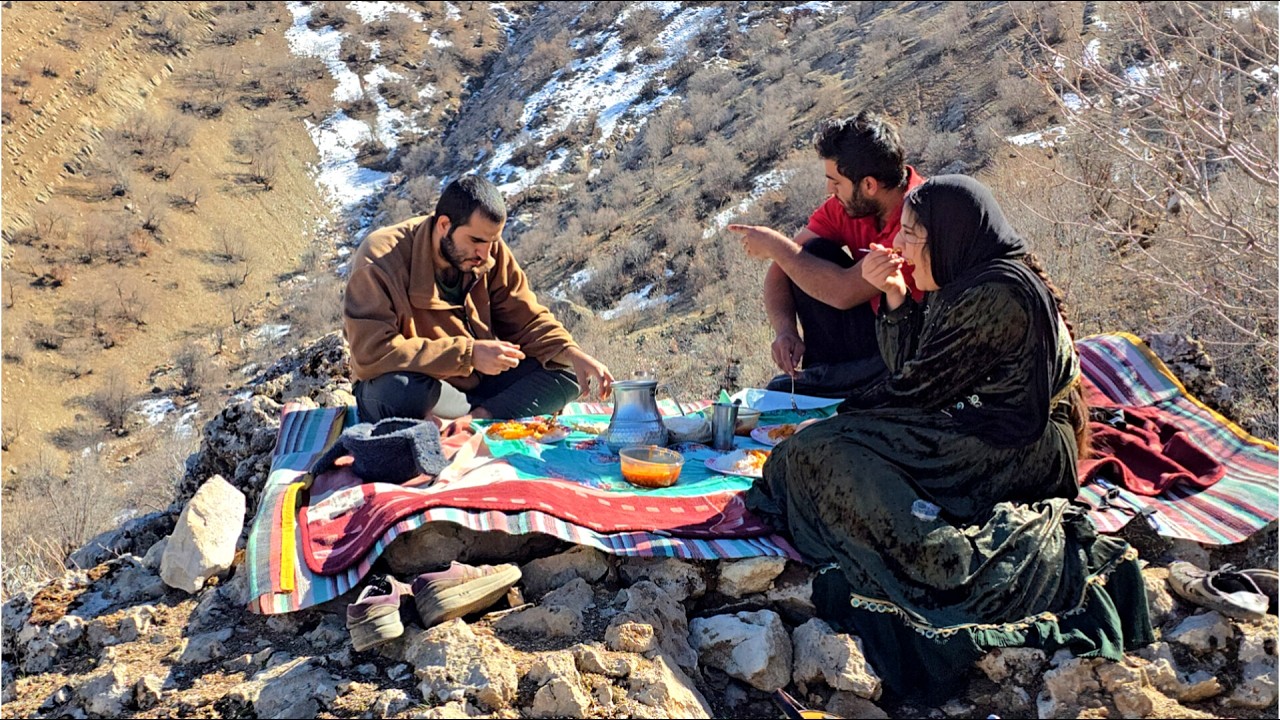 Cooking Persian Gheymeh Outdoors in the Mountains | Life in the Mountains