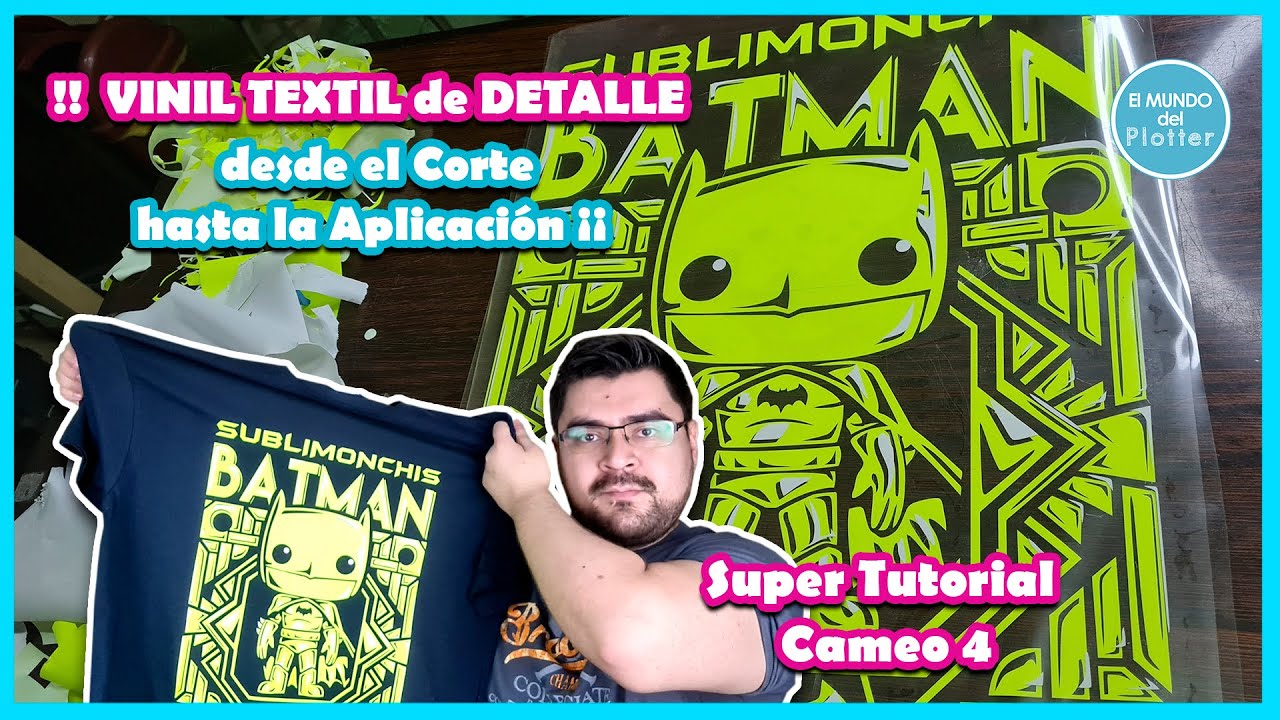 CORTE y APLICACIÓN VINIL TEXTIL de Detalle con CAMEO 4 ▷⭐ - 2 Colores