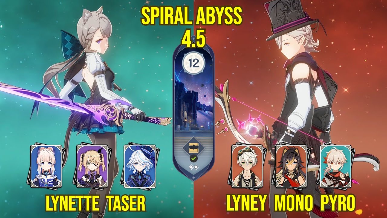 C6 Lynette Taser & C0 Lyney Mono Pyro | Spiral Abyss Version 4.5 | Genshin Impact
