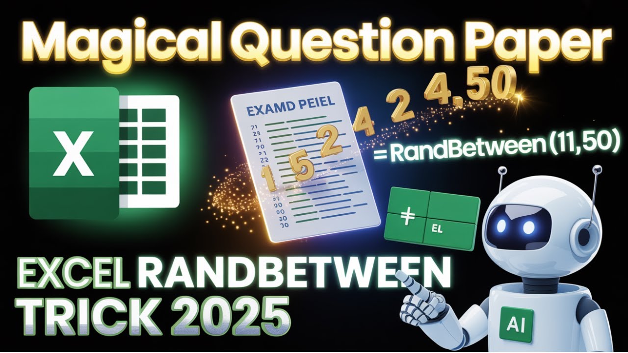 💥 Excel Formulas 2025: Auto Create Question Papers with Hidden Tricks | VLOOKUP | RANDBETWEEN