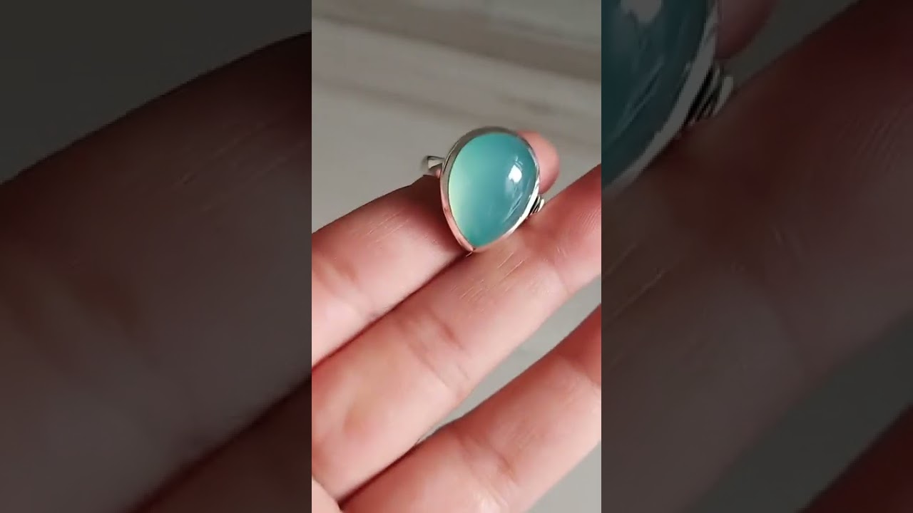 Aqua chalcedony Rings,Boho Statement Ring chalcedony ring Hand Crafted Bohemian Ring