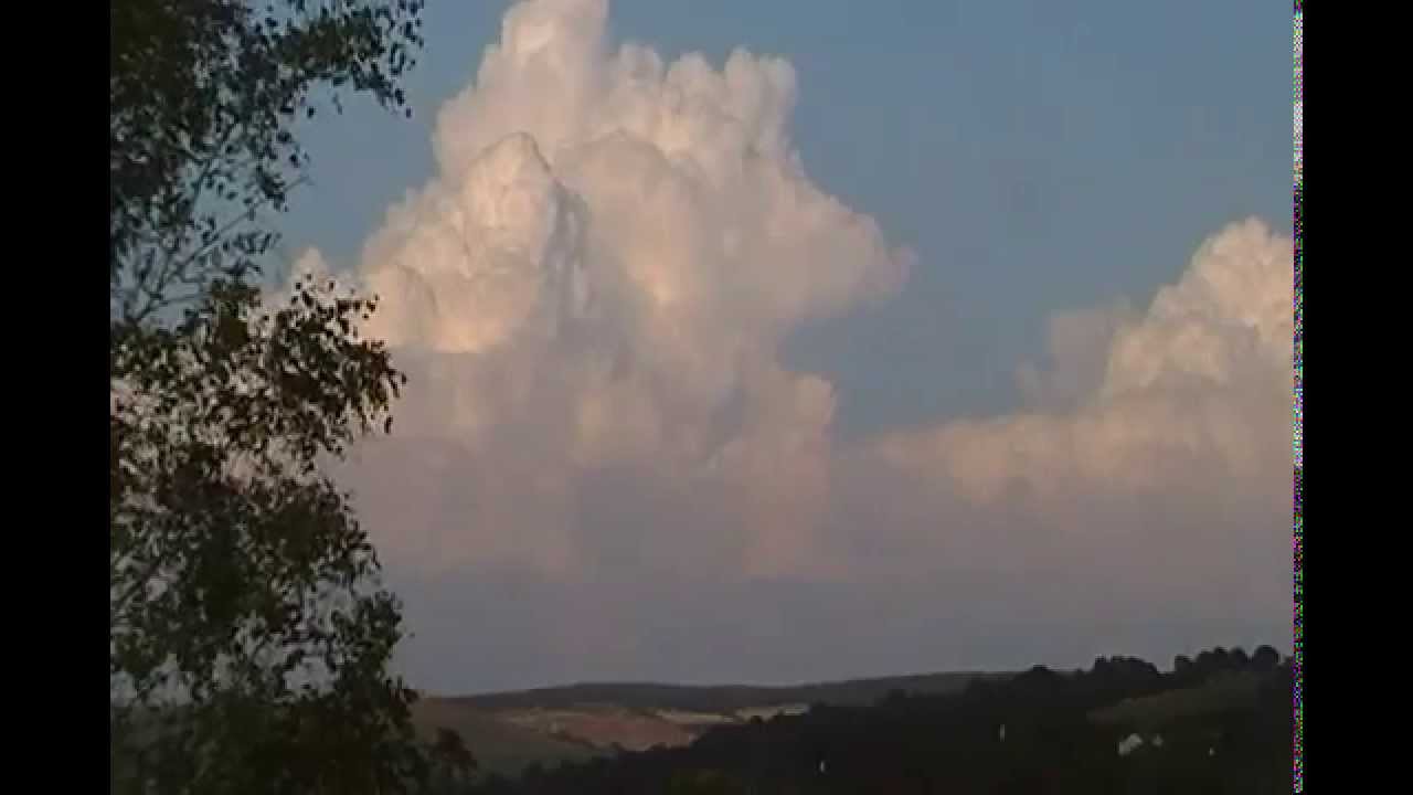 Time lapse of towering clouds Cumulonimbus development South East Wales 23 July 2014