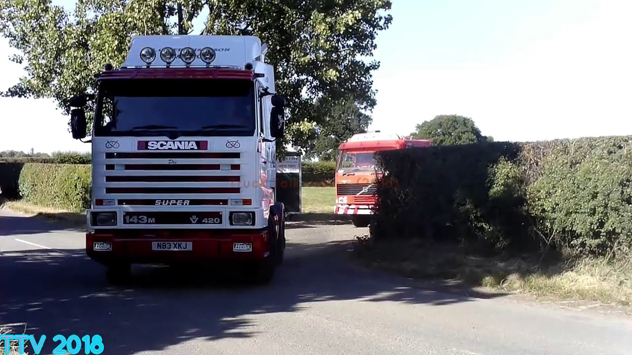 Vehicles Leaving The Kelsall Steam And Vintage Rally 2018