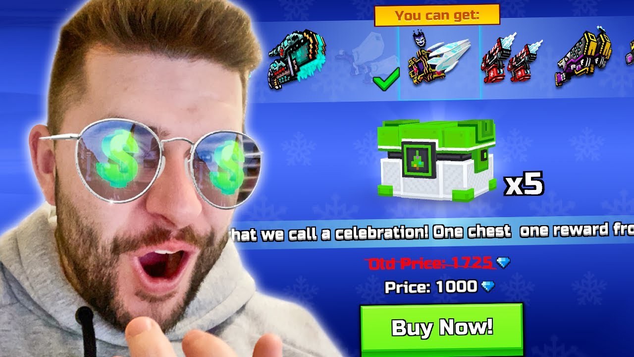 ПОТРАТЬТЕ 10 000 ДРАГОЦЕННЫХ КАМНЕЙ НА ЁЛОЧНЫЕ СУНДУКИ! (Pixel Gun 3D)
