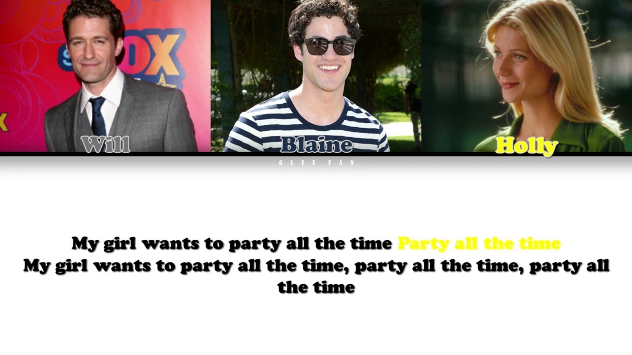 Glee Party All The Time Color Coded Lyrics