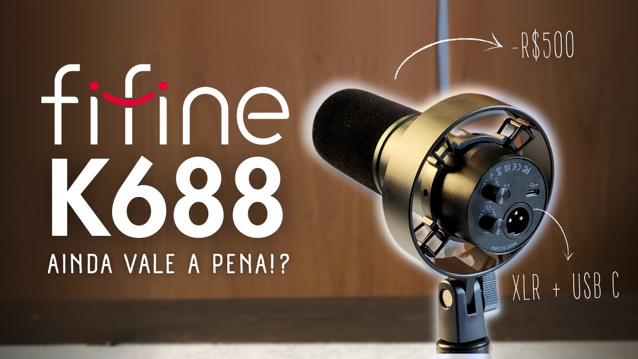 FIFINE K688 | Unboxing e Review | Microfone Dinâmico bom e barato! XLR E USB C #fifine #k688