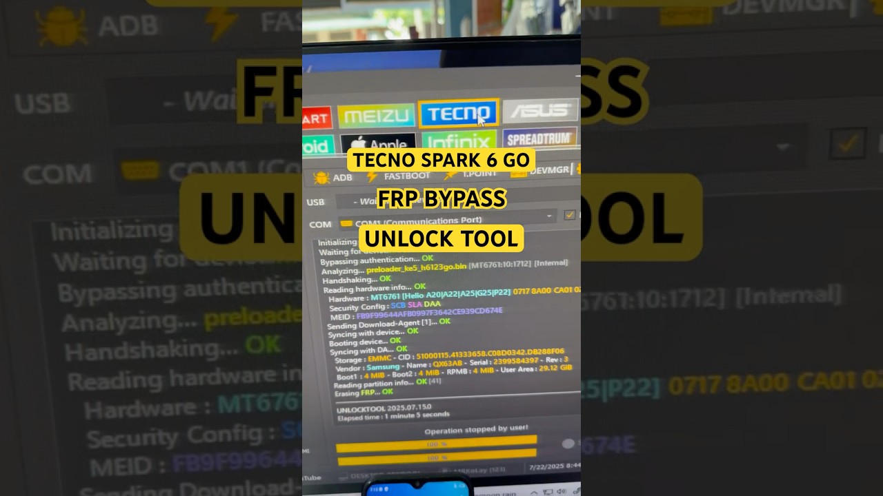 Tecno Spark 6Go ( KE5 )Frp Bypass Remove Unlock Tool 100% Done #shorts #foryou #frp #unlocktool