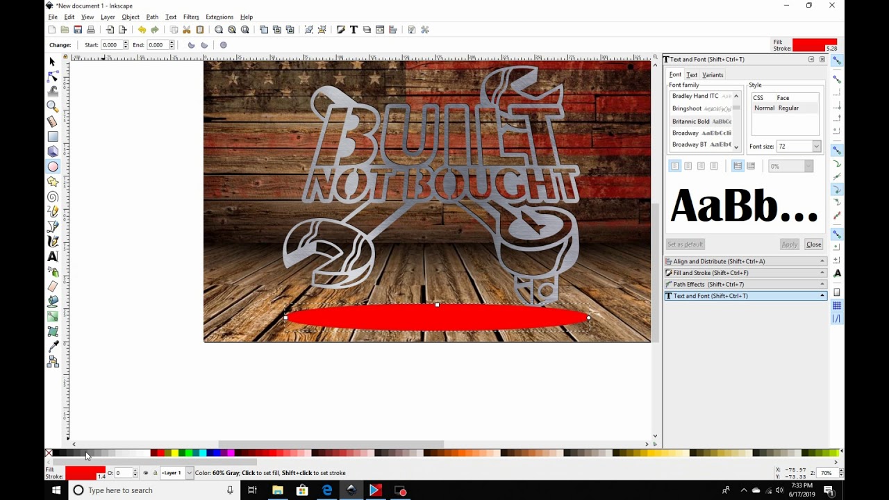 Image Rendering: How to Render a Cut Path to Look Like a Sign Using Inkscape
