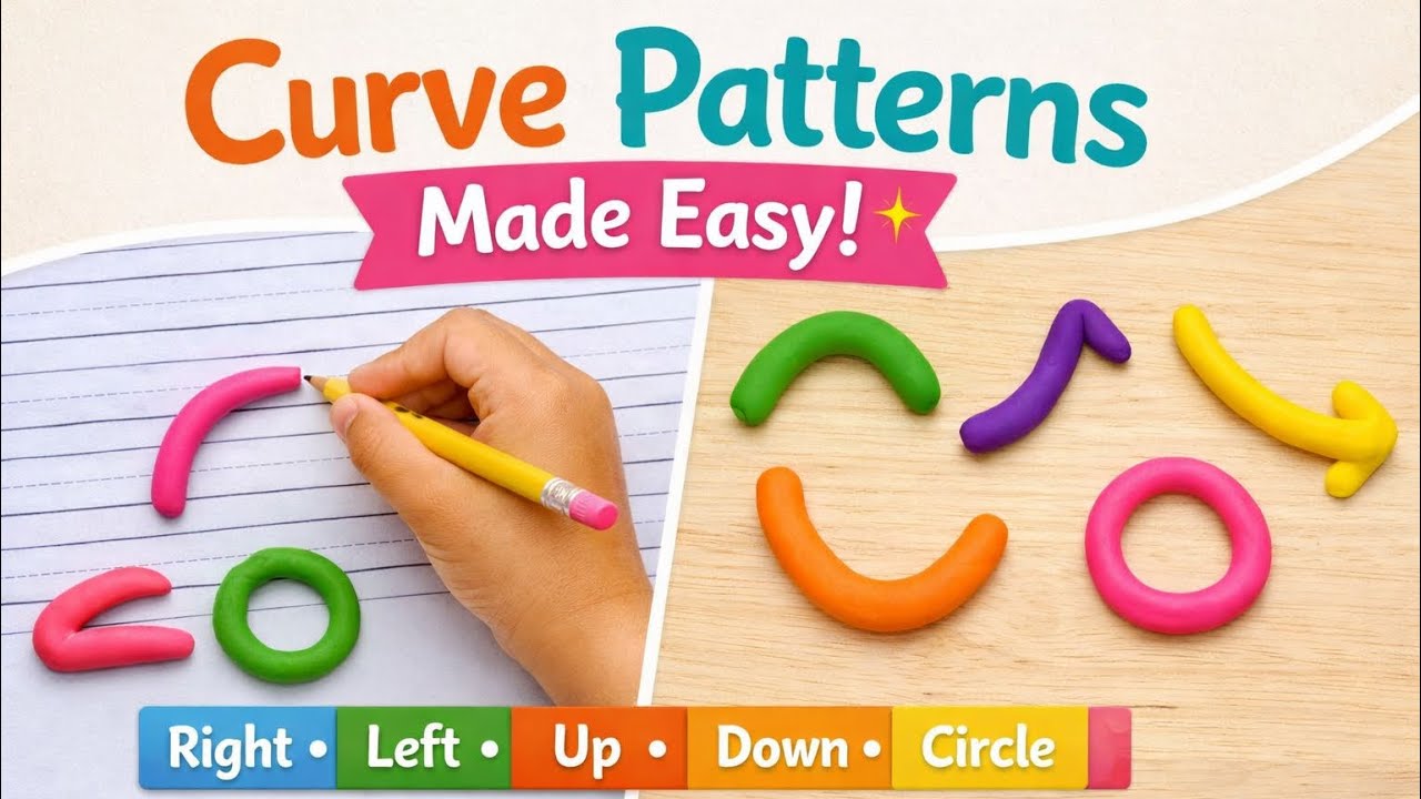 Learning Curve Patterns for Kids | Pre-Writing Skills with Clay & Pencil