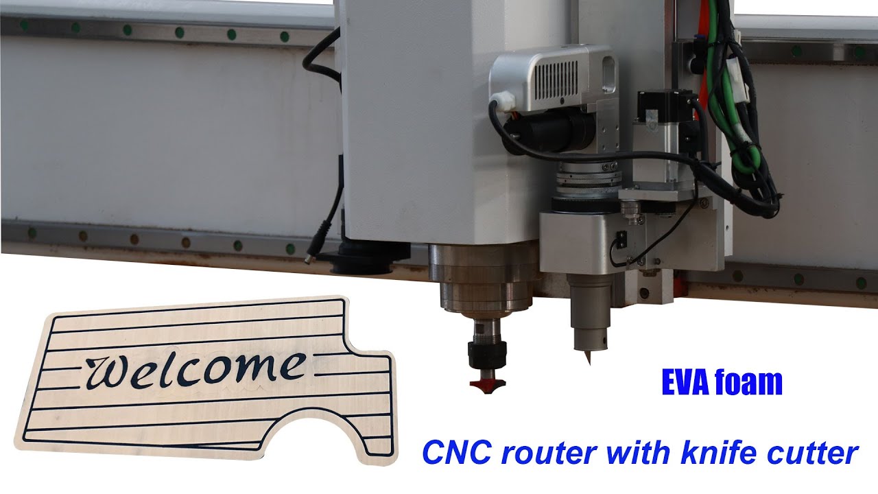 CNC cutting router with knife cutting machine for EVA foam on the boat splint