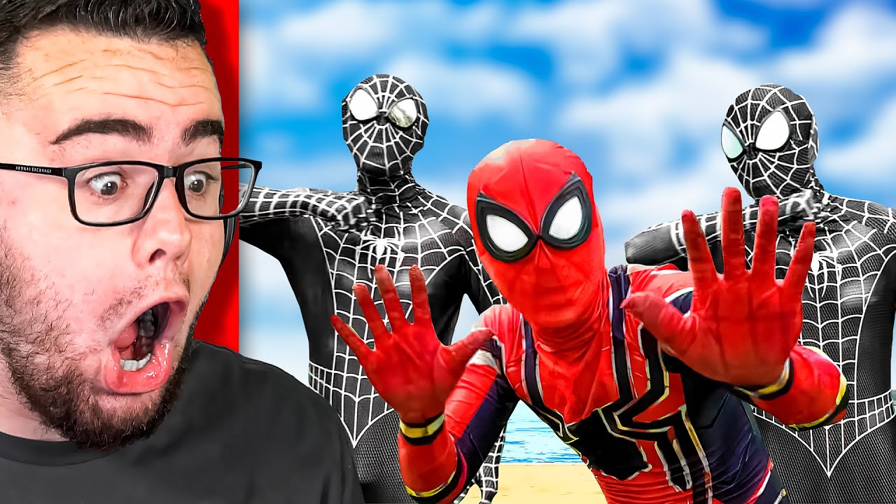 Reacting to SPIDERMAN vs DOUBLE VENOM in REAL LIFE!