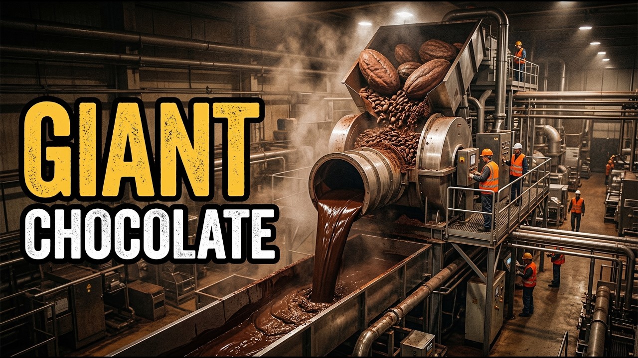 How Giant Cacao Beans Turn Into Chocolate | Mega Factory Process