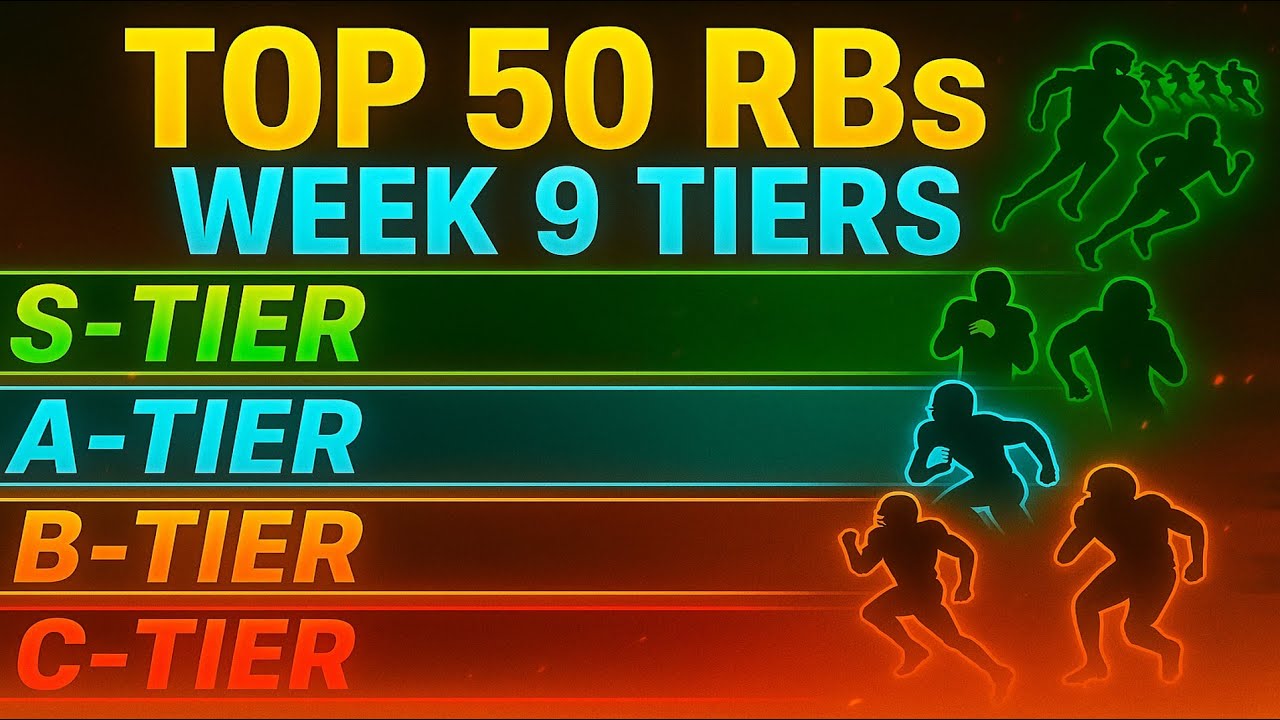 Top 50 RB Rankings & Tiers (Week 9)