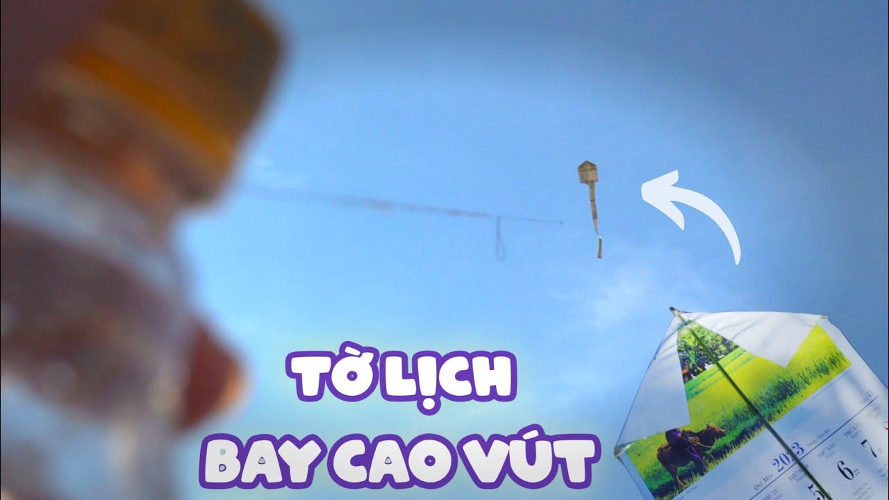 Minh làm diều giấy từ tờ lịch thả trên đồng bay cao vút || Minh tập làm Video