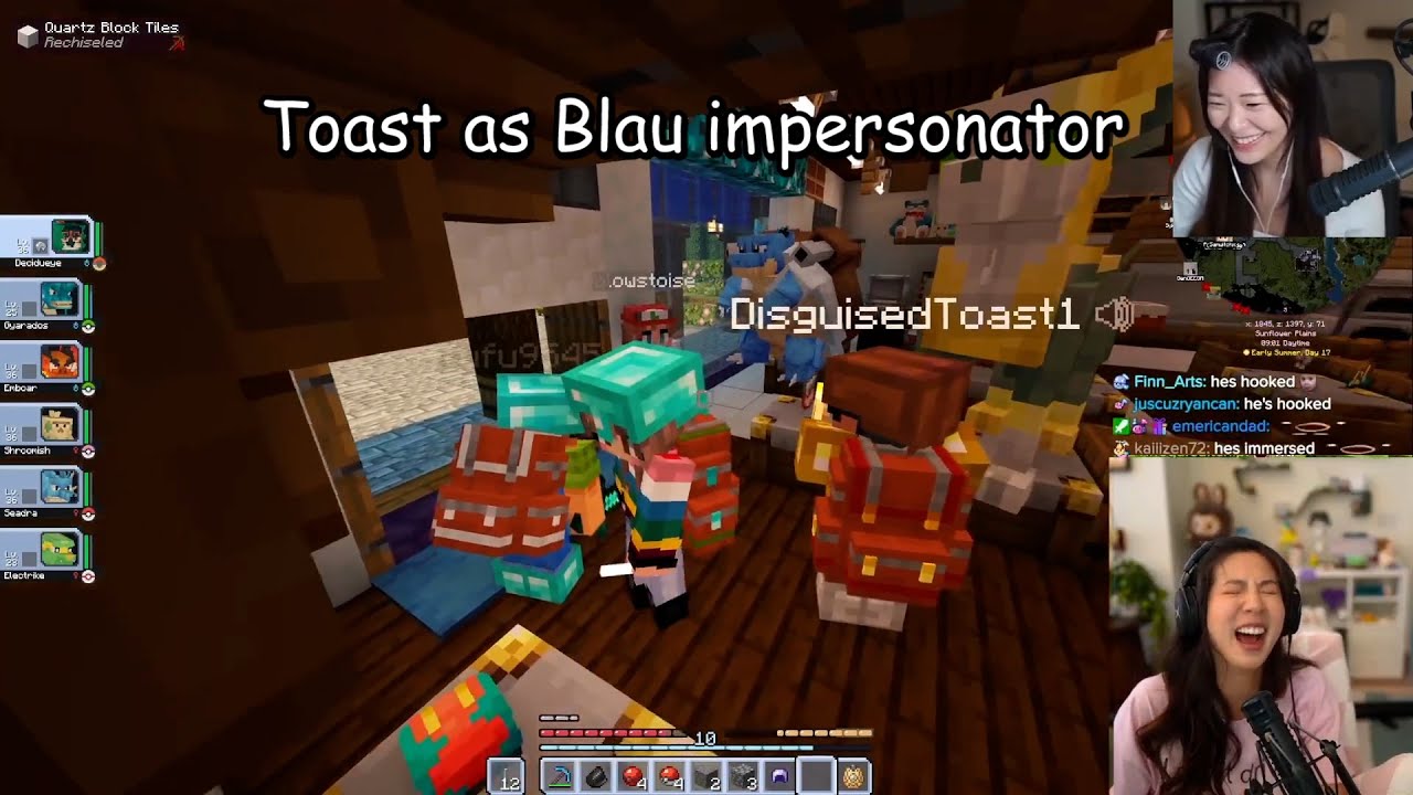 (BOTH POV) Miyoung bullies Sykkuno | Toast and Blau Roleplay in COBBLEMON ACADEMY MINECRAFT SERVER