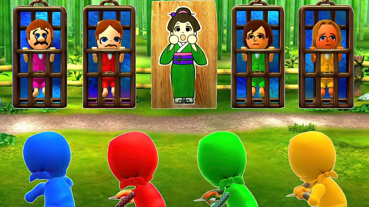 Wii Party U Minigames - Luigi Vs Baby Daisy Vs Rie Vs Elena [2 Player] (Hardest Difficulty)