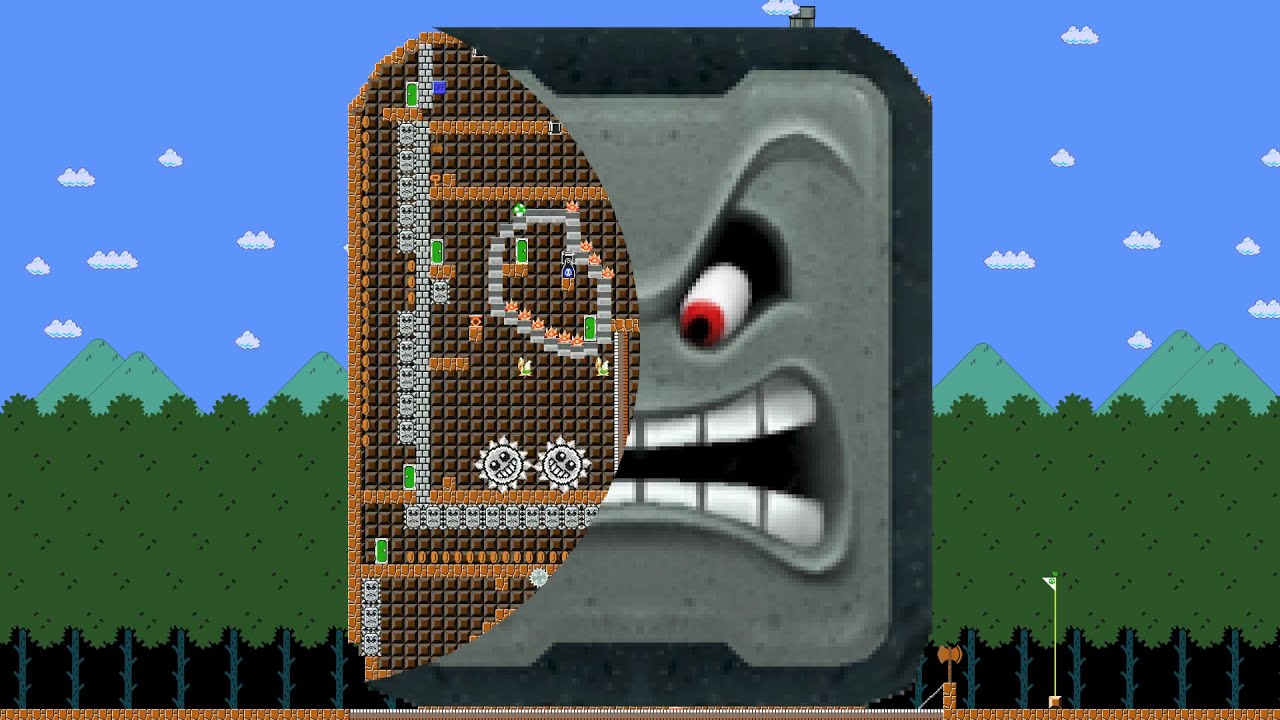 Mario vs the Giant thwomp Maze