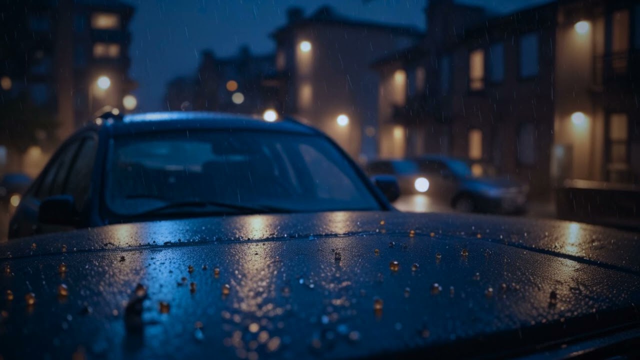 Rain on a Car at Night 🌧️🚗 Cozy Sleep Sounds for Deep Sleep, Anxiety Relief & Relaxation (10 Hours)