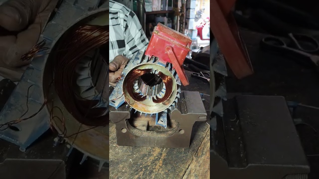 1 HP 280 RPM 2 pole single phase Crompton motor rewinding