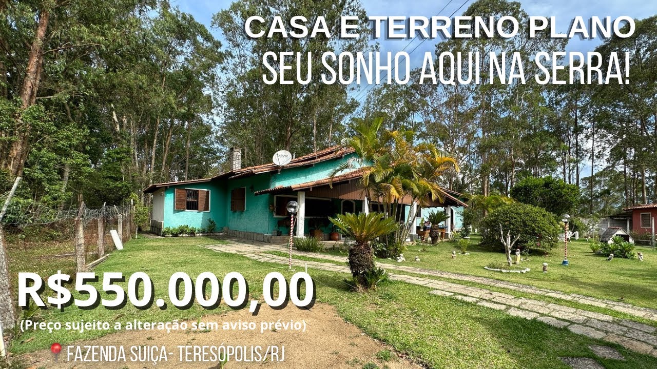 Casa de Campo com 3 quartos e lazer a venda em Teresópolis! Terreno e casa linear 🌳🏡